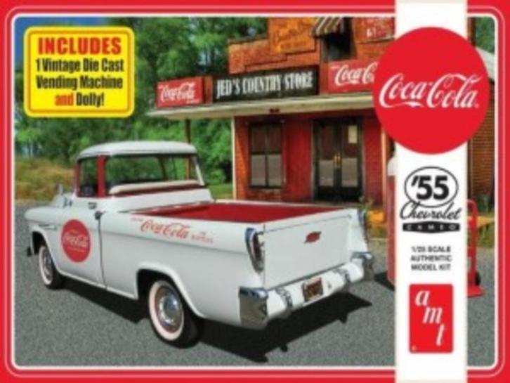 Bouwdoos 1955 Chevy Cameo pu met steekkar+cola automaat AMT, Hobby en Vrije tijd, Modelbouw | Auto's en Voertuigen, Nieuw, Auto