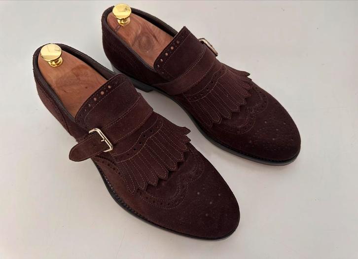 Santoni loafers monkstrap mt. 9 / 43.5 Goodyear suède NIEUW!, Kleding | Heren, Schoenen, Nieuw, Loafers, Bruin, Ophalen of Verzenden