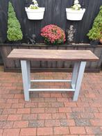 Sidetable oud eiken beton kleur, Ophalen of Verzenden, 25 tot 50 cm, Rechthoekig, 100 tot 150 cm