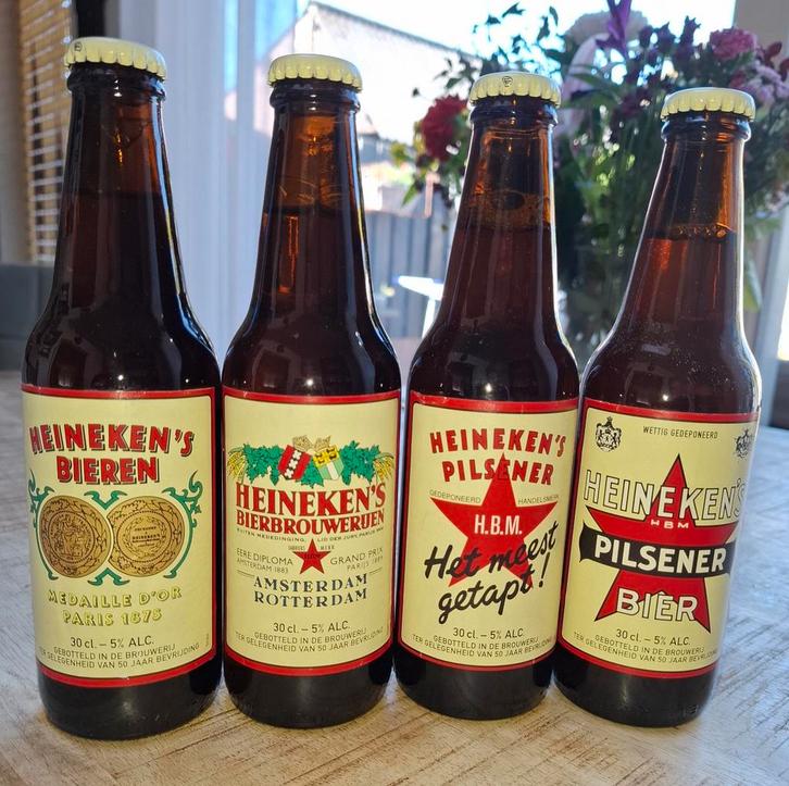 4x Heineken's Bier volle flesjes Brouwerij-Café-Bar-Horeca, Verzamelen, Biermerken, Zo goed als nieuw, Flesje(s), Heineken, Ophalen of Verzenden