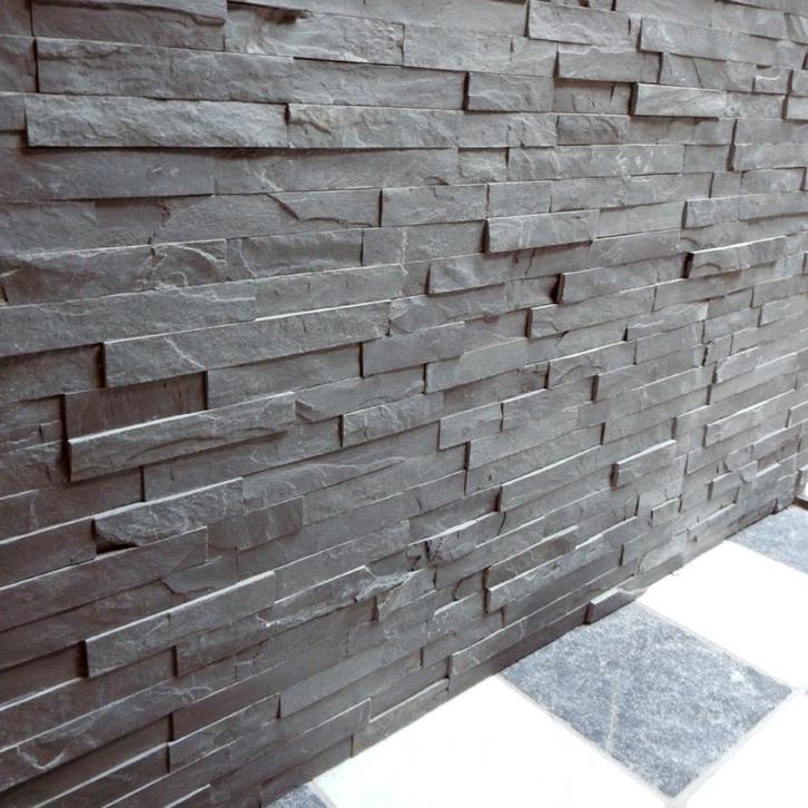 prachtige wandstrips / steenstrips Black Slate leisteen, Tuin en Terras, Grind, Keien en Split, Nieuw, Overige typen, Ophalen