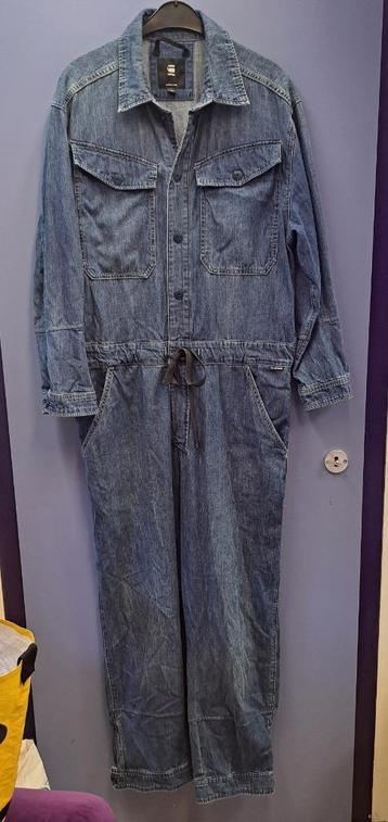 G-Star blauw denim jeans jumpsuit overall maat L artnr 49633 beschikbaar voor biedingen