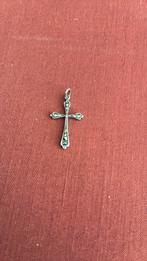 Zilver kruis met markasiet, Sieraden, Tassen en Uiterlijk, Kettinghangers, Gebruikt, Ophalen of Verzenden, Kruis of Symbool, Zilver