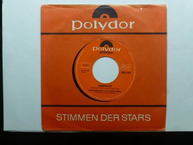 Steve Rowland & The Family Dogg. Sympathy./ Moonshine Mary., Gebruikt, 7 inch, Single, Ophalen of Verzenden