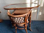 Vintage rotan bureau en stoel incl prullenbak, Huis en Inrichting, Bureaus, Ophalen, Zo goed als nieuw