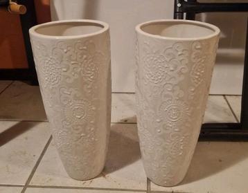 Mooie vazen (2) ong. 30 cm hoog, 12 cm doorsnee beschikbaar voor biedingen