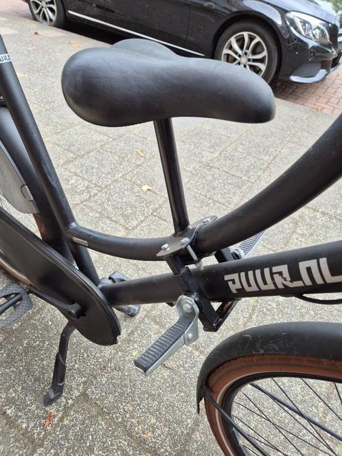 Zadel op stang - dames fiets, Fietsen en Brommers, Fietsaccessoires | Fietsstoeltjes, Gebruikt, Voorzitje, 9 t/m 36 kg, Voetsteuntjes
