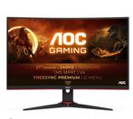 AOC FULL HD CURVED GAMING MONITOR- 27INCH, Gaming, Ophalen of Verzenden, Hoofdtelefoonaansluiting, 201 Hz of meer