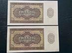 duitsland 2 x 20 mark biljetten UNC Fraaie serienummers, Ophalen of Verzenden, Duitsland, Setje