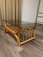 Vintage bamboe salontafel koffietafel, Huis en Inrichting, Tafels | Salontafels, Minder dan 50 cm, Rechthoekig, 50 tot 100 cm