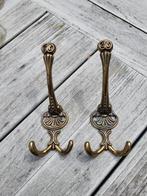 Vintage kapstokhaken messing 2 stuks, Wandhaken, Ophalen of Verzenden, Zo goed als nieuw, Minder dan 100 cm