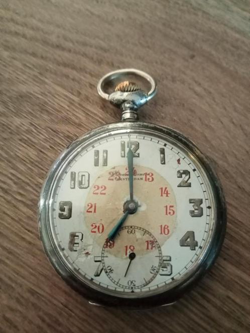 Zilveren Zakhorloge 0,800 Amsterdam Sta op de Plaat, Sieraden, Tassen en Uiterlijk, Horloges | Dames, Gebruikt, Zakhorloge, Overige merken