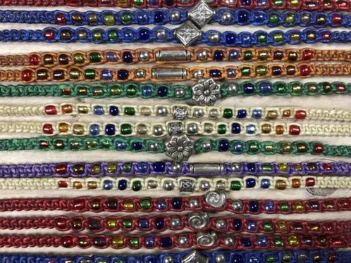 Macramé Kralen Armbanden - 4,95 per stuk - drie stuks 12,50, Sieraden, Tassen en Uiterlijk, Armbanden, Nieuw, Overige materialen