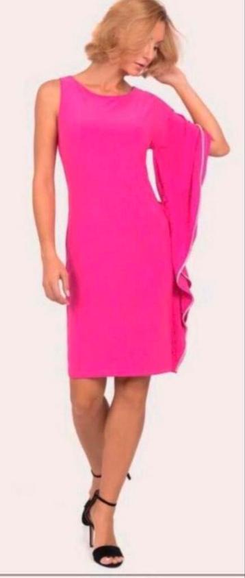 Ribkoff luxe slanke jurk roze steentjes detail maat 36 beschikbaar voor biedingen