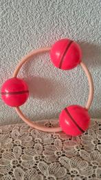 Vintage Celluloid Rammelaar met Roze Ballen, Ophalen of Verzenden