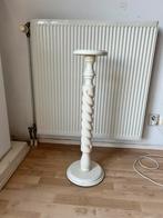 Gedraaide Notenhouten Pilaar - Wit Geschilderd, Ophalen, Gebruikt