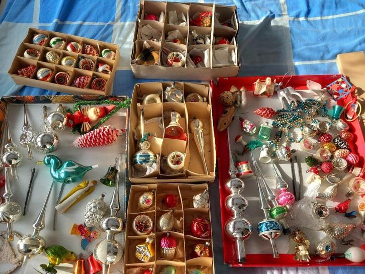Lot vintage kerstballen, Diversen, Kerst, Gebruikt, Ophalen