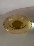 Vintage Amber bruin glazen schaal, Antiek en Kunst, Verzenden