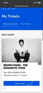 2 BRUNO MARS TICKETS LONDON 28TH JULY, Twee personen, Juli