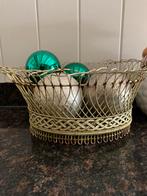 Oude gevlochten metaal tuinmand, Antiek en Kunst, Ophalen of Verzenden