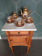 Antiek Nachtkastje/Sidetable - Eikenhout & Marmer, Ophalen, Minder dan 45 cm, 70 cm of meer