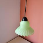 Vintage hanglampje groen glas, Ophalen of Verzenden, Zo goed als nieuw, Glas, Minder dan 50 cm