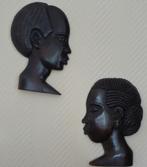 2 HOUTEN PROFIEL BEELTENISSEN 20x15 cm, Ophalen of Verzenden