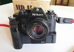 Nikon EM met MD-14 en 50mm 1.8, Audio, Tv en Foto, Fotocamera's Analoog, Ophalen of Verzenden, Zo goed als nieuw, Spiegelreflex