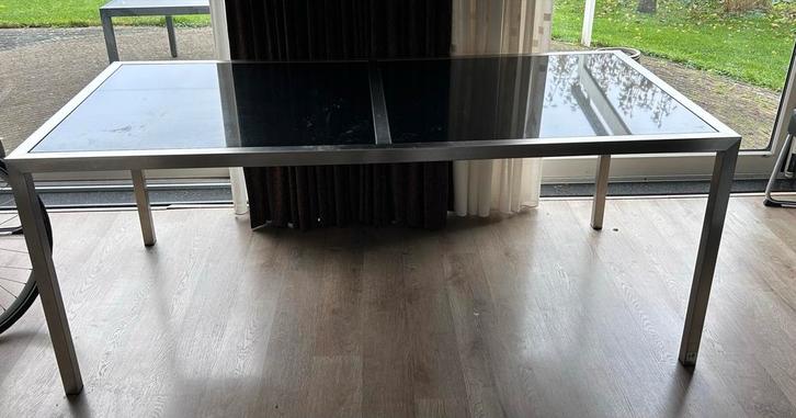 Eettafel met bijzettafel - Happy Living, Huis en Inrichting, Tafels | Eettafels, Gebruikt, 50 tot 100 cm, 150 tot 200 cm, Vijf personen of meer