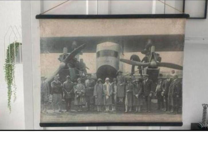 Vliegtuig Sikorsky  / Linnen afdruk in  sepia 1925, Huis en Inrichting, Woonaccessoires | Schilderijen, Tekeningen en Foto's, Nieuw