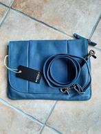 Burkely blauw leren enveloppe/ schoudertas of clutch, Overige merken, Blauw, Ophalen of Verzenden, Zo goed als nieuw