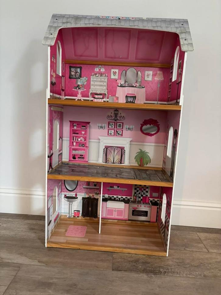Barbiehuis, Kinderen en Baby's, Speelgoed | Poppenhuizen, Gebruikt, Poppenhuis, Ophalen