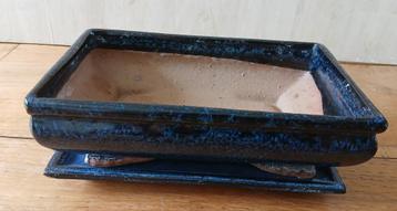 Bonsai plantenbakje blauw geglazuurd 24x15cm  beschikbaar voor biedingen