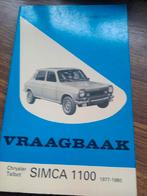 Vraagbaak SIMCA 1100 LX - TI vanaf 1977, Auto diversen, Ophalen of Verzenden