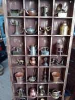 Letterbak met koper en tin miniaturen, Ophalen, Koper