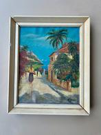 Oud schilderij mediterraans tafereel, Ophalen of Verzenden