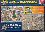 Jan van Haasteren Kerst 2x1000 stukjes compleet met stickets, Hobby en Vrije tijd, Denksport en Puzzels, Ophalen of Verzenden