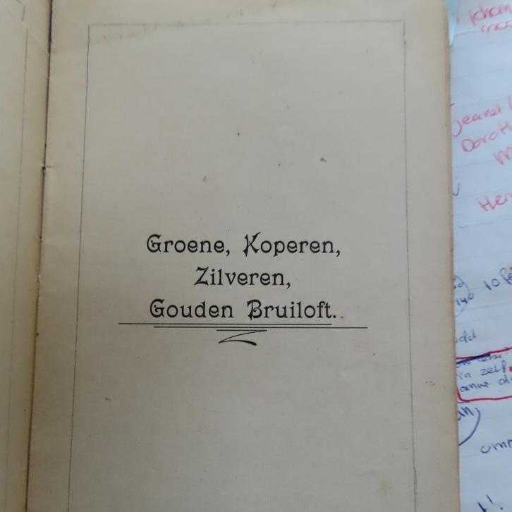 Groene, Koperen, Zilveren en Gouden Bruiloft gezangen, Antiek en Kunst, Curiosa en Brocante, Verzenden