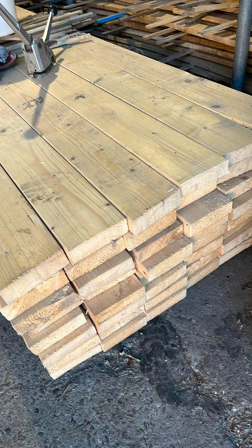 Gebruikte badding 14.5x4.5x500 cm €15ps, Tuin en Terras, Palen, Balken en Planken, Zo goed als nieuw, Planken, 250 cm of meer
