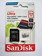 SanDisk Ultra micro SD kaart 64GB nieuw, SD, Nieuw, PO Box 471, Leatherhead, UK, https://support-eu.sandisk.com/app/askweb