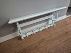 Witte kapstok met plank en 5 haken, Gebruikt, Minder dan 100 cm, Hout, Ophalen