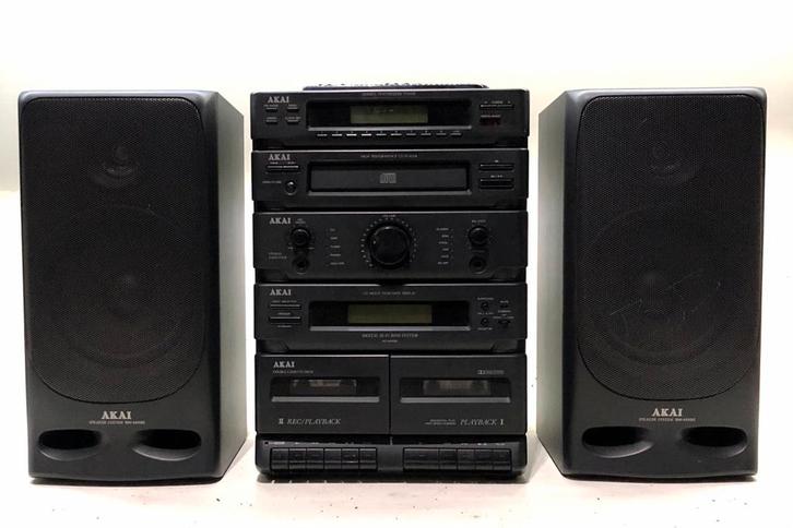 Akai Stereo Set - Vintage Hifi Systeem, Audio, Tv en Foto, Stereo-sets, Gebruikt, Cassettedeck, Cd-speler, Tuner of Radio, Speakers