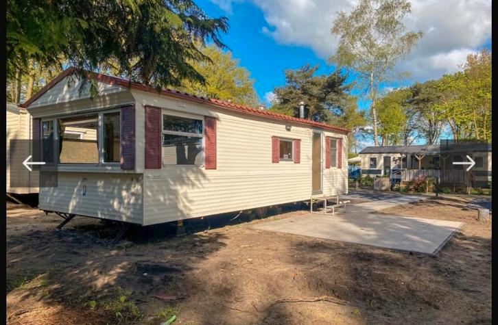 Chalet te koop– Camping De Heimolen, Baarle-Nassau, Caravans en Kamperen, Caravans, Particulier, Rondzit, Douche, Ophalen