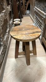 Indiaas design krukje sterk & stabiel, Ophalen of Verzenden, Nieuw, Hout