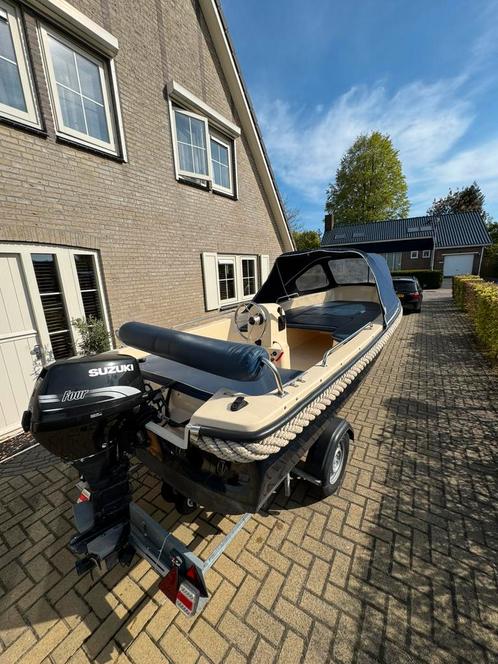 Sloep 470 suzuki 9,9 4tact inclusief trailer, Watersport en Boten, Sloepen, Zo goed als nieuw, Tot 10 pk, 3 tot 6 meter, Buitenboordmotor
