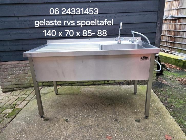 Rvs RUBENS spoeltafel met grote spoelbak, Huis en Inrichting, Keuken | Keukenelementen, Zo goed als nieuw, Minder dan 100 cm, 25 tot 50 cm