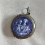 Antiek Medaillon met Heilige Jozef en Kind Jezus, Ophalen of Verzenden