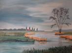 Schilderij landschap Friesland, Antiek en Kunst, Ophalen of Verzenden