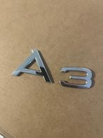 Audi a3 logo achterklep A3 embleem zilver chroom, Auto diversen, Ophalen of Verzenden, Gebruikt