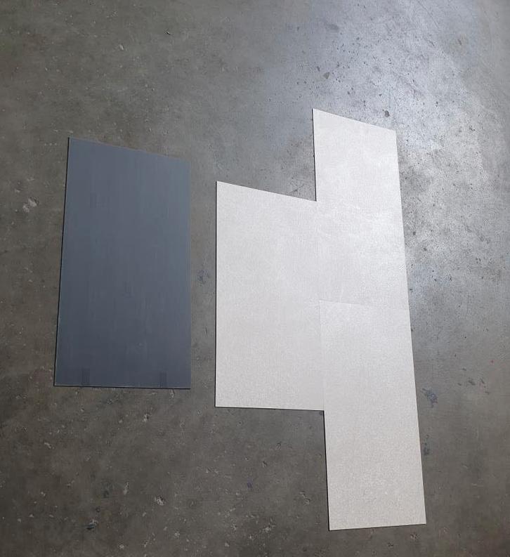 Restpartij 58 m2 plak Pvc tegels. Colour 205-Sandstone., Huis en Inrichting, Stoffering | Vloerbedekking, Nieuw, Laminaat, Wit